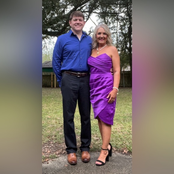 Fate Strapless Purple Ruched Dress Size Large - Picture 9 of 10